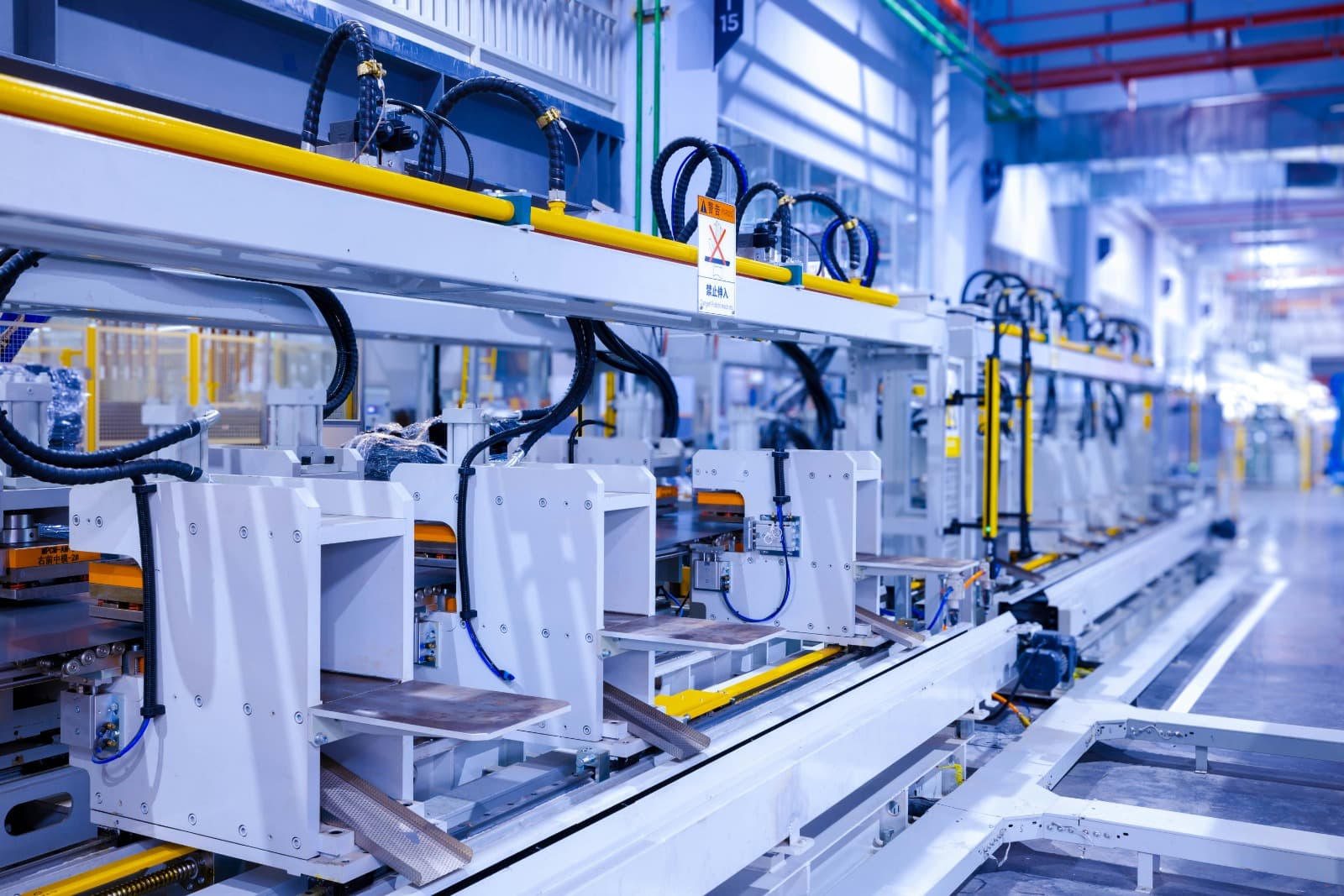 Battery module assembly line at the Nimbess manufacturing facility